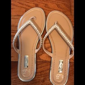Beaded and sparkly flip flops